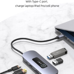 USAMS docking station US-SJ643, 8 θυρών, USB-C, 4K, 100W PD, LAN, γκρι Docking Station Docking Station 2