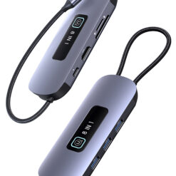 USAMS docking station US-SJ643, 8 θυρών, USB-C, 4K, 100W PD, LAN, γκρι Docking Station Docking Station