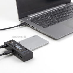 DELOCK docking station για M.2 NVMe/SATA ή 2.5"/3.5" SSD/HDD 64253, 10Gbps, μαύρο Θήκες & Trays Σκληρών Δίσκων Docking Station 2