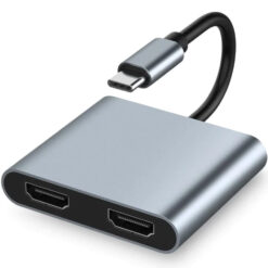 POWERTECH docking station CAB-UC083, 4 θυρών, USB-C, 4K, 100W, γκρι Docking Station Docking Station