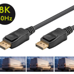 GOOBAY καλώδιο DisplayPort 65808 Certified, 8K/60Hz 32.4 Gbps, 1m, μαύρο Εικόνα 8K 2