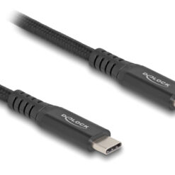 DELOCK καλώδιο USB-C 80023, 100W, 20 Gbps, 0.5m, USB4, E-Marker, μαύρο USB-C (Type-C) USB-C