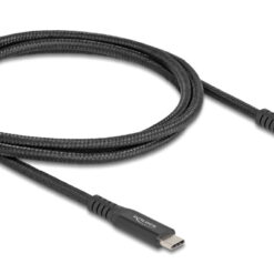 DELOCK καλώδιο USB-C 80024, 100W, 20 Gbps, 1m, USB4, E-Marker, μαύρο USB-C (Type-C) USB-C 2