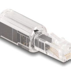 DELOCK βύσμα τηλεφώνου RJ10 88168, 360° περιστρεφόμενο, διάφανο-μαύρο Καλώδια - Αντάπτορες RJ10