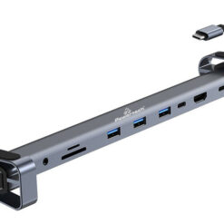 POWERTECH docking station PTR-0152, 10 θυρών, βάση laptop, USB-C, γκρι Docking Station Docking Station