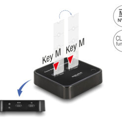 DELOCK docking station για M.2 NVMe SSD 64177, 2 θέσεων, 10Gbps, clone function, μαύρο Θήκες & Trays Σκληρών Δίσκων Docking Station 2