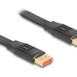 DELOCK καλώδιο DisplayPort 81006, flat, 8K/60Hz 32.4 Gbps HDR, 2m, μαύρο Εικόνα 8K