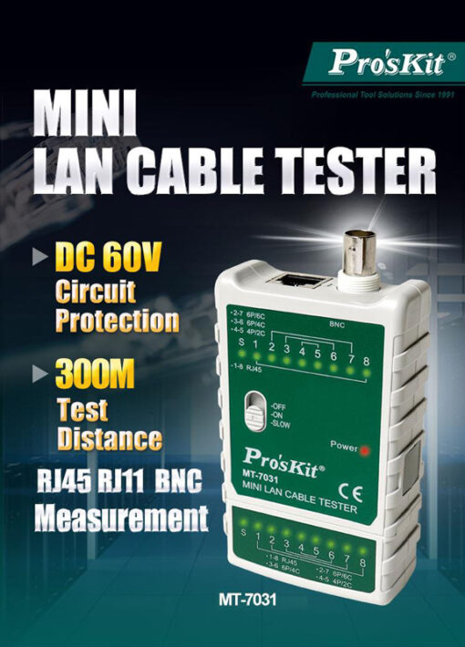 PROSKIT tester καλωδίων δικτύου MT-7031 για RJ45/11/12/22 & BNC Service & Εργαλεία Εργαλεία 2