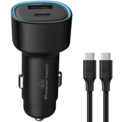 POWERTECH φορτιστής αυτοκινήτου PT-1230, καλώδιο, USB/USB-C, 48W, μαύρος Mobile 2