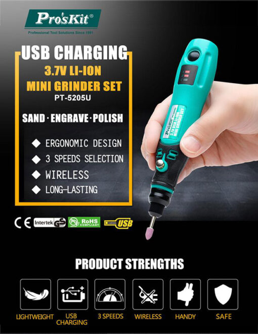 PROSKIT περιστροφικό πολυεργαλείο PT-5205U, 3.7V, 600mah, έως 15000rpm Service & Εργαλεία Εργαλεία 2