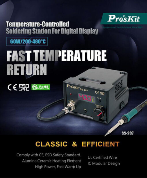 PROSKIT σταθμός συγκόλλησης SS-207B με κολλητήρι, 60W, 200~480 °C Service & Εργαλεία Εργαλεία 2