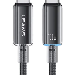 USAMS καλώδιο USB-C σε USB-C US-SJ660, 100W, 480Mbps, 1.2m, μαύρο USB-C (Type-C) USB-C