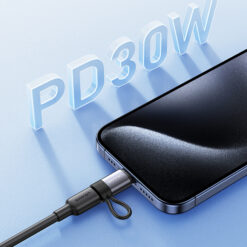 USAMS αντάπτορας USB-C σε Lightning US-SJ677, 30W, 480Mbps, γκρι USB-C (Type-C) USB-C 2