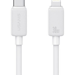 USAMS καλώδιο Lightning σε USB-C US-SJ692, 30W, 480Mbps, 1m, λευκό USB-C (Type-C) USB-C