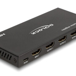 DELOCK HDMI splitter 18652 με downscaler πλήκτρο, 4 σε 1, 4K/60Hz, μαύρο KVM - Μετατροπείς HDMI Splitter 2