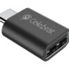DELOCK καλώδιο USB-C 80750, 60W, flat, γωνιακό, 480 Mbps, 14cm, μαύρο USB-C (Type-C) USB-C 4