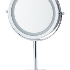 HOME USE επιτραπέζιος καθρέφτης HUH-0185 με LED φως, 1x/5x zoom, ασημί Προσωπικά Είδη Καθρέφτης