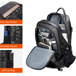 ARCTIC HUNTER τσάντα πλάτης B00387 με θήκη laptop 15.6", 26L, USB, μαύρη Προσωπική Φροντίδα 15.6" 2