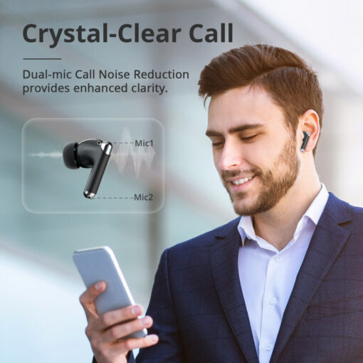TRONSMART earphones με θήκη φόρτισης Sounfii R4, TWS, ENC, 12mm, μαύρο Mobile Earphones με θήκη 2
