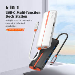 LDNIO docking station DS-26H, 6 θυρών, USB-C σύνδεση, 4K, 100W PD, λευκό Docking Station Docking Station 2