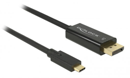 DELOCK καλώδιο USB-C σε DisplayPort 85255, DP Alt Mode, 4K, 1m, μαύρο USB-C (Type-C) USB-C