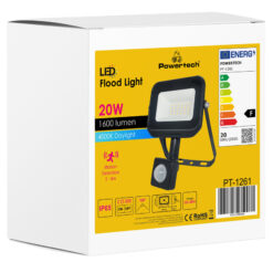 POWERTECH LED προβολέας PT-1261, με αισθητήρα κίνησης, 20W, 4000K, IP65 Προβολείς 10 - 49W 2