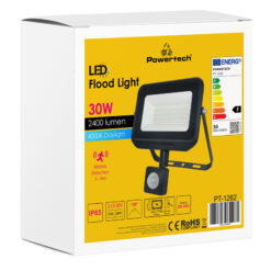 POWERTECH LED προβολέας PT-1262, με αισθητήρα κίνησης, 30W, 4000K, IP65 Προβολείς 10 - 49W 2