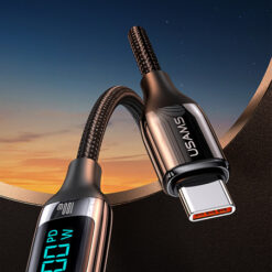 USAMS καλώδιο USB Type-C US-SJ546, 100W/5A, 1.2m, μαύρο USB-C (Type-C) USB-C 2