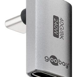 GOOBAY αντάπτορας USB-C 74442, γωνιακός 90°, USB4, 240W, 40Gbps, 8K, γκρι USB-C (Type-C) USB-C