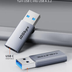 CABLETIME αντάπτορας USB-C σε USB CT-AMCF10-AG, 10Gbps, 3A, γκρι USB-C (Type-C) USB-C 2