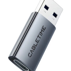 CABLETIME αντάπτορας USB-C σε USB CT-AMCF10-AG, 10Gbps, 3A, γκρι USB-C (Type-C) USB-C