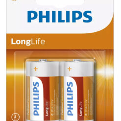PHILIPS LongLife Zinc chloride μπαταρίες R14L2B/10, R14 1.5V, 2τμχ Είδη Γραφείου & Εξοπλισμός LR14