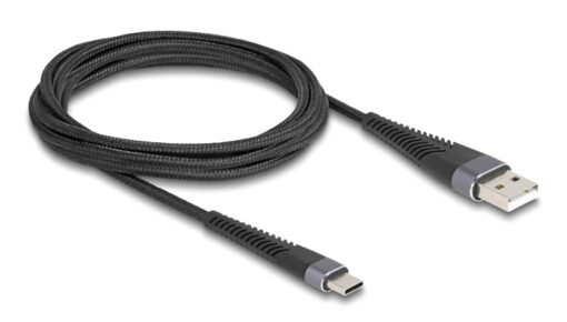 DELOCK καλώδιο USB σε USB-C 81122, 60W, 480Mbps, 2m, μαύρο USB-C (Type-C) USB-C 2