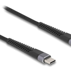 DELOCK καλώδιο USB-C 81124, 60W, 480Mbps, 1m, μαύρο USB-C (Type-C) USB-C