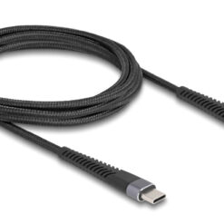 DELOCK καλώδιο USB-C 81125, 60W, 480Mbps, 2m, μαύρο USB-C (Type-C) USB-C 2