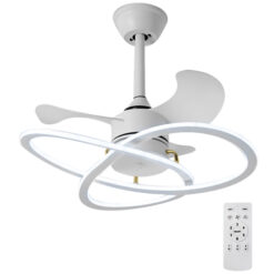 POWERTECH ανεμιστήρας οροφής HLL-0175 με LED φως, 96W, Φ60x25cm, λευκός Σπίτι & Gadgets Ενσωματωμένο LED