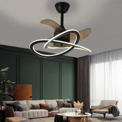 POWERTECH ανεμιστήρας οροφής HLL-0176 με LED φως, 96W, Φ60x25cm, μαύρος Σπίτι & Gadgets Ενσωματωμένο LED 2