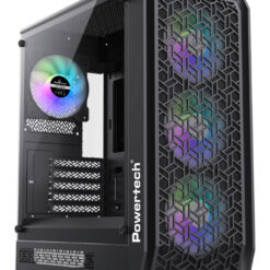 POWERTECH Gaming PC Case PT-1309, tempered glass, 4x ARGB fan, ATX, 340x200x436mm, μαύρο PC & Αναβάθμιση Mid tower