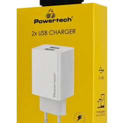 POWERTECH φορτιστής τοίχου PT-1321, 2x USB, 12W, λευκός Mobile 2 2