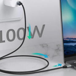 CABLETIME καλώδιο USB-C CMCM100W, 100W PD, 480Mbps, 1.5m, μαύρο USB-C (Type-C) USB-C 2