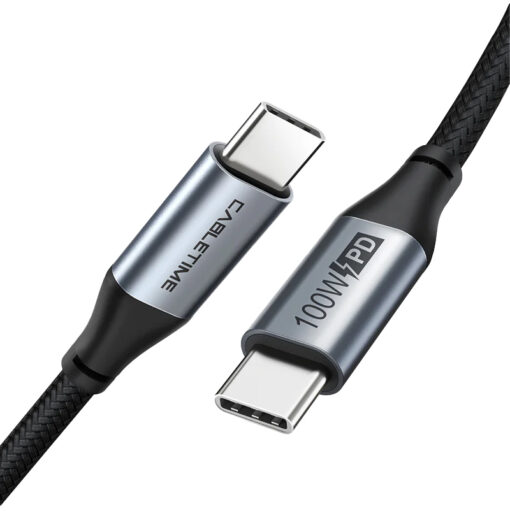 CABLETIME καλώδιο USB-C CMCM100W, 100W PD, 480Mbps, 1.5m, μαύρο USB-C (Type-C) USB-C