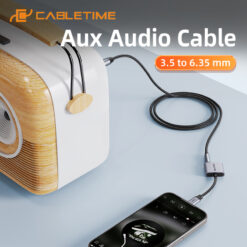 CABLETIME καλώδιο ήχου 3.5mm σε 6.35mm CT-AV321-H11G, 2m, μαύρο Ήχος 3.5mm 11