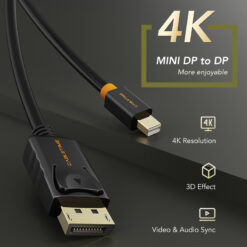 CABLETIME καλώδιο mini DisplayPort σε DisplayPort CT-AV588-02G, 4K/60Hz, 1m, λευκό Εικόνα 4K 2