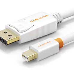 CABLETIME καλώδιο mini DisplayPort σε DisplayPort CT-AV588-02G, 4K/60Hz, 1m, λευκό Εικόνα 4K