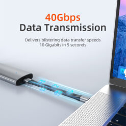 CABLETIME καλώδιο USB-C CT-FU4-AG, flat, 240W, 40Gbps, 8K/60Hz, USB4, 0.15m, μαύρο USB-C (Type-C) USB-C 2