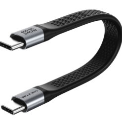 CABLETIME καλώδιο USB-C CT-FU4-AG, flat, 240W, 40Gbps, 8K/60Hz, USB4, 0.15m, μαύρο USB-C (Type-C) USB-C
