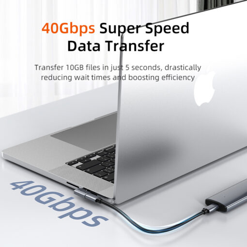 CABLETIME αντάπτορας USB-C CT-OTG41-AG, γωνιακός, USB4, 240W, 40Gbps, 8K, γκρι USB-C (Type-C) USB-C 2
