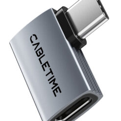 CABLETIME αντάπτορας USB-C CT-OTG41-AG, γωνιακός, USB4, 240W, 40Gbps, 8K, γκρι USB-C (Type-C) USB-C