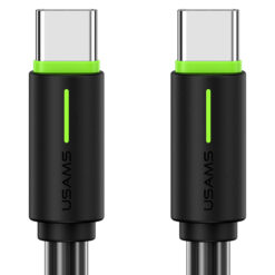 USAMS καλώδιο USB-C US-SJ734, 60W, 480Mbps, 1m, μαύρο USB-C (Type-C) USB-C