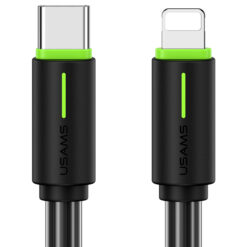 USAMS καλώδιο Lightning σε USB-C US-SJ735, 30W, 480Mbps, 1m, μαύρο USB-C (Type-C) USB-C 10